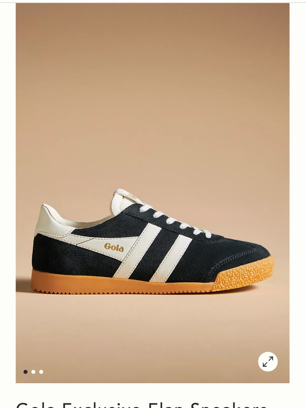 Gola women’s  Black & Cream Sneakers with Gum Sole